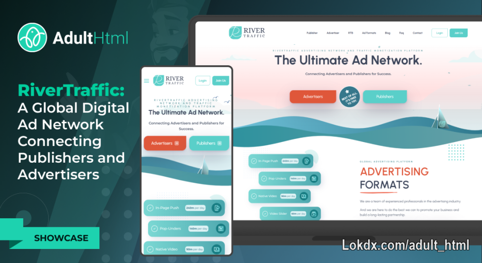 AdultHTML: Showcasing New Project - RiverTraffic 

RiverTraffic is an advertising network that connects publishers and advertisers within a unified traffic ecosystem. The platform provides tools for traffic acquisition, campaign optimization, and monetization, creating an efficient environment for both sides of the advertising market. 

The client approached us with a request to redesign the RiverTraffic website, making it more modern, dynamic, and visually distinctive while reinforcing its nature-inspired identity. The goal was to strengthen the platform’s visual presence, improve content presentation, and create a more engaging user experience while preserving the existing logo and overall site structure. 

To achieve this, we translated the client’s requirements into a clear design direction focused on clarity, engagement, and brand recognition.

▪  Modernize the platform → Created a fresh, dynamic visual system inspired by a natural ecosystem.
▪  Improve user experience → Structured content into clear sections with stronger hierarchy and readability.
▪  Strengthen visual identity → Introduced a unique “flow of traffic” concept based on a river ecosystem.
▪  Preserve brand foundation → Retained the existing logo without modifications
▪  Improve engagement → Designed a dynamic hero section inspired by the movement of a flowing river.
▪  Highlight service capabilities → Designed a dedicated feature section showcasing RiverTraffic’s core capabilities, including traffic acquisition, targeting, analytics, optimization, self-service tools, custom solutions, and proprietary advertising technology. 
▪  Cover the complete user journey → Designed responsive desktop and mobile experiences for all key platform sections, including the homepage, publisher and advertiser pages, ad formats, content pages, and authentication flows. 
▪  Showcase advertising formats → Organized Push Notifications, InPage Push, Video Ads, Pops, and Display Banners into a dedicated, clearly structured section.
▪  Ensure scalability → Built a flexible design system that supports future expansion and seamless addition of new pages and content blocks. 

Rather than being a conventional website redesign, this project was conceived as a living digital ecosystem where visual storytelling, motion, and interaction work together to communicate the continuous flow of traffic. 

To translate this concept into a structured experience, the design was organized across several key layers:

1.  Visual concept

The visual language establishes the project's identity and reinforces the connection between the RiverTraffic brand and the idea of a natural traffic flow:

- Greater emphasis on water and river flow as the central visual element
 - Forests and mountains used as supporting scenery
 - Eco-inspired atmosphere that reinforces the RiverTraffic identity

2.  Motion & interactions

Motion and interactive elements were introduced to make the environment feel alive and create a stronger sense of engagement:

- Smooth hover effects for buttons
 - Animated Publisher / Advertiser switch
 - Interactive boat that changes direction on hover
 - Dynamic clouds, waves, birds, and sunset effects
 - Wind simulation and cursor-responsive leaves

3.  User experience

Interactive components were designed to simplify navigation and make content exploration more intuitive and engaging:

- Interactive testimonials with dynamic content switching
 - Hover states revealing testimonial information 
 - “Our Benefits” cards with hover effects 
 - Micro-interactions across the interface for a more dynamic experience

The result is a modern and cohesive digital experience that strengthens the RiverTraffic brand while improving usability and content clarity. The solution was fully implemented as a responsive interface using adaptive HTML/CSS, ensuring consistency across devices. The redesign introduces a memorable visual identity, strengthens the platform’s position within the advertising industry, and creates a more engaging environment for both publishers and advertisers.

If you are looking to redesign an existing product or create a new digital experience with a strong visual identity and clear user experience, we can help bring your vision to life.

We offer a full-cycle approach - from UX/UI design to full-stack development and QA testing - delivering complete digital solutions tailored to your business goals. 

👉 Feel free to reach out - we’d be happy to discuss your project and provide a free estimate. 

Email: adulthtml@gmail.com                                                             
Telegram: @kate_adulthtml           
Teams: adulthtml@gmail.com         
Site/portfolio: adult-html.com