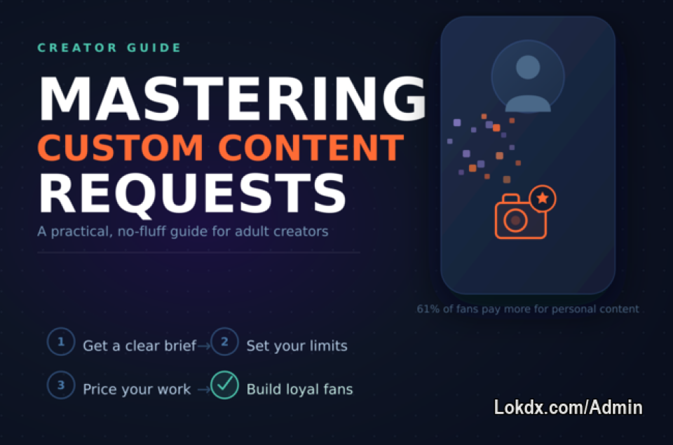 Mastering Custom Content Requests for Adult Creators

Custom orders are one of the most direct ways to grow your income and genuinely connect with your audience. Here's a look at how to handle them well — from the first message to the final delivery.

What Custom Content Requests Actually Are
A custom content request is exactly what it sounds like: a fan asks you to make something specifically for them. Not a clip from your existing library, not a repost — something new, built around what they described. It could be a video, a photo set, a voice note, or a written piece. The format matters less than the intent, which is personal.

For many adult creators, custom requests have quietly become the most reliable income stream they have. Subscriptions go up and down. Pay-per-view content has slower months. But a well-run custom request service tends to stay steady, because it's built on individual relationships rather than platform algorithms.

Read more here now for free: https://www.lokdx.com/blog/post/39/mastering-custom-content-requests-for-adult-creators

#customcontentrequests #adultcreators #personalizedcontent #customorders #revenueincome #incomstream