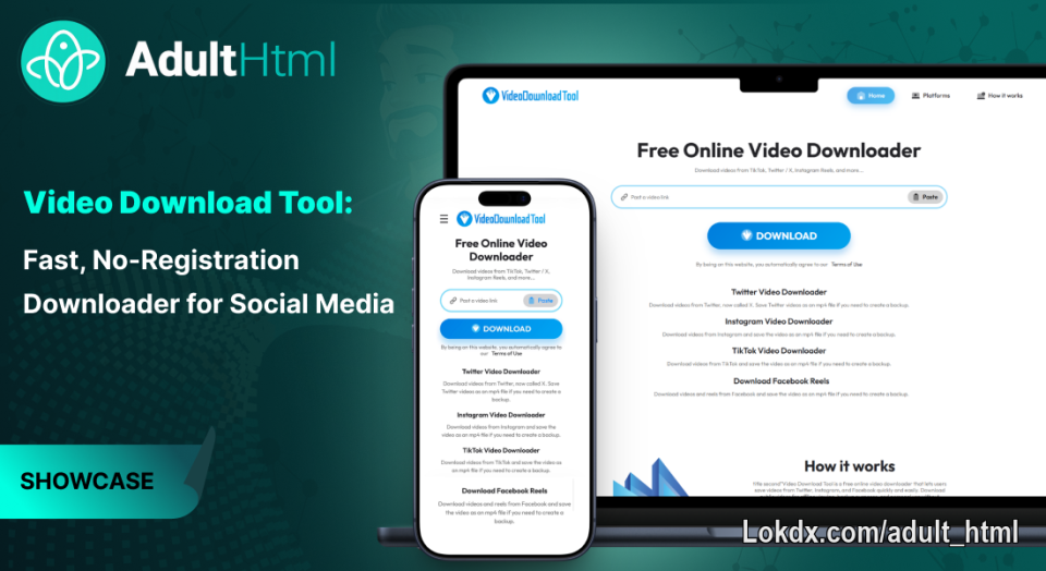 🚀 AdultHTML: Showcasing New Project - Video Download Tool

Video Download Tool is a completely free, fast, and easy-to-use online tool that lets users download Reels, Shorts, Stories, high-definition clips, and pictures from major platforms including Instagram, TikTok, YouTube, Twitter (X), and Facebook in seconds. Created with simple usability in mind, it provides a smooth downloading experience for any digital format without requiring registration or extra installations.

The project started when a client approached us with a clear product concept, backed by references to popular products already on the market. They wanted a user-friendly site where visitors could quickly grab content from top social networks. To help the platform gain strong search visibility, the structure needed a balanced approach: an intuitive link-pasting field right in the center, wrapped with helpful SEO text zones above and below it.

To bring the client’s vision to life, we executed the following scope of work:

-  🎨 SEO-friendly UI/UX Design & Brand Identity: Created a clean, balanced design with a structure that prioritizes quick access to the downloading feature while naturally integrating text zones for search engines. As part of the site’s visual identity, we designed a modern, recognizable logo and added smooth hover animations on social media icons that dynamically fill with color to create a more interactive experience.

- 📱 Responsive HTML/CSS Markup:Developed a clean, lightweight, and fully responsive layout that adapts smoothly to any screen resolution, ensuring a fast and comfortable experience across smartphones, tablets, and desktops. 

- ⚙️ Fully Custom Backend Solution: Built the entire CMS from scratch on PHP without any frameworks - ensuring fast page speed, high stability under peak traffic, complete independence from third-party plugins and reliable processing algorithms to smoothly extract Reels, Shorts, Stories, HD videos, and photos across major social platforms.

- 🛠️ Post-Launch Support: We've been providing comprehensive technical support after release to guarantee maximum system reliability, smooth platform operation, and steady performance from day one.

📈 As a result, the client received a polished, production-ready platform capable of delivering stable performance under heavy visitor traffic and fully prepared for steady organic growth. 

💡 Ready to Bring Your Idea to Life? If you have an idea for your own project, reach out to us! We’re here to help you define the requirements, estimate the scope and cost, and provide expert guidance along the way. Whether you're starting from scratch or expanding an existing platform, we turn your vision into a reliable, scalable solution.

✉️ Email: adulthtml@gmail.com                                                              
✈️ Telegram: @kate_adulthtml           
💻 Teams: adulthtml@gmail.com         
🌐 Site/portfolio: adult-html.com