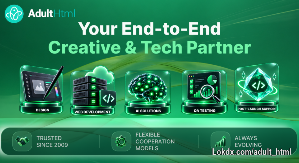 🚀 From Idea to Launch: Your End-to-End Creative & Tech Partner  🚀

Building an adult website is often more complex than it may seem at first. Working with multiple separate contractors usually leads to fragmentation - design, development, and QA operate independently, which creates communication gaps, delays, and inconsistent results. Even small changes can take longer than expected, and the project becomes harder to manage as a whole.

These challenges become even more noticeable in adult projects, where operational complexity is often significantly higher than in many other industries. Businesses frequently operate under stricter platform limitations, higher infrastructure demands, payment provider restrictions, and increased privacy and security expectations.

Because of this, many adult businesses require not just developers, but a technically coordinated team capable of handling the entire production process in a stable and scalable way.

⚡ We handle the entire process - from UI/UX design and full-stack development to AI solutions development, QA, launch preparation, and ongoing product support. Instead of working with multiple disconnected contractors, you work with one team responsible for the entire product lifecycle, which ensures consistency and a more predictable development process.

Our work is organized across four main areas: design, web and AI development, quality assurance, and post-launch support:

①  Design 🎨

The services include :

▫️ UI/UX for different types of adult platforms (tube sites, affiliate sites , cam aggregators, dating platforms, escort directories, blogs, pay sites, pleasure products online stores, etc.)
▫️ graphic design (icons, logos, banners, infographics, headers, etc.)
▫️ print design (DVD covers, business cards, flyers, etc.)
▫️ prototyping

👉 The focus is not only on visuals, but also on usability, user flow, and conversion-oriented UX design aimed at improving engagement and business results.

②  Full-Stack Development 💻

On the development side, we offer:

🔹 Frontend Development : HTML/CSS/JavaScript; Vue.js, React
🔹 Backend Development : PHP, Laravel (and other PHP frameworks); KVS, MechBunny, Elevated X, WordPress, AVS and other CMS

Our focus covers, but is not limited to:

▫️ building custom platforms from scratch
▫️ improving existing projects 
▫️ refactoring and extending existing codebases
▫️ optimizing performance
▫️ developing custom functionality
▫️ handling integrations with third-party products and solutions 
▫️scaling projects as they grow while adapting to existing technical environments

🤖 AI Solutions Development & Integration

As AI technologies rapidly reshape the digital landscape, we also build and integrate custom AI solutions tailored for adult platforms. Whether you need a smart feature integrated into an existing product or a complete AI-driven platform built from scratch, we cover the full development lifecycle. 

Our AI expertise spans a wide range of solutions, including: 

🔹 full-cycle development of content generation platforms 
🔹 scalable SaaS products 
🔹 development of custom AI companions and assistants
🔹 custom automation tools

③  Quality Assurance (QA) 🔍

Quality assurance (QA) is an integral part of our development process, helping ensure product stability, reliability, and usability before launch.

QA includes:

🔹 manual testing
🔹 cross-browser & cross-device testing
🔹 bug detection

👉 This helps ensure stability, usability, compatibility, and a smoother user experience both before and after launch.

④  Post-launch support 🛠️

We also continue working on the product after launch through bug fixing, ongoing improvements, and long-term technical support.

We don’t disappear after delivery - we continue supporting and evolving the project as it grows.

Depending on the project, we offer flexible cooperation models - task-based (on-demand) work for specific short-term needs, project-based development for clearly defined scopes, or engagement with a dedicated specialist or team for long-term, continuous product development. 

Each approach has its own advantages depending on the project stage, business goals, and required level of involvement, making the choice of cooperation model a key factor in overall efficiency and results:

1️⃣ Task-based cooperation is best suited for isolated tasks with a defined scope or short-term improvements when flexibility is the priority.

2️⃣ Dedicated teams, on the other hand, provide deeper product understanding, consistency, and significantly higher efficiency for ongoing development and scaling. Depending on your goals, we can apply an AI-first approach or traditional development workflows to deliver the best balance of speed and execution quality.We can build a dedicated team from scratch using our in-house specialists or integrate our experts directly into your existing development team, providing direct communication and in-house level involvement without the overhead of hiring, onboarding, or HR complexity.  This cooperation model is designed to provide long-term value and build stable partnerships with our clients.

Below is a summary of the key reasons why companies choose to work with AdultHTML:

⭐ We’ve been working in the adult industry since 2009 as an award-winning EU-based team of 30+ in-house specialists.
⭐ Over the years, we’ve worked with established companies, independent webmasters, and new projects across different scales and complexity levels.
⭐ Our focus is long-term cooperation and a product-driven approach rather than one-time delivery.

Get in touch and share what you’re working on or planning. We’ll review it, assess what is realistically achievable, and give you a clear understanding of scope, pricing, estimated TAT, and next steps. 

👉 Reach out to us today.

📩 Email: adulthtml@gmail.com                                                            
✈️ Telegram: @kate_adulthtml           
💬 Teams: adulthtml@gmail.com         
🌐 Site/portfolio: adult-html.com